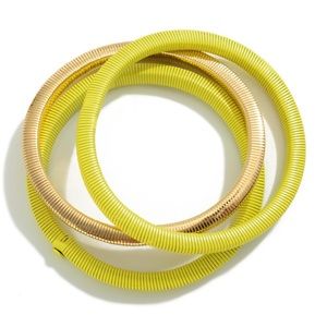 New set of three stretch omega chain link bracelets